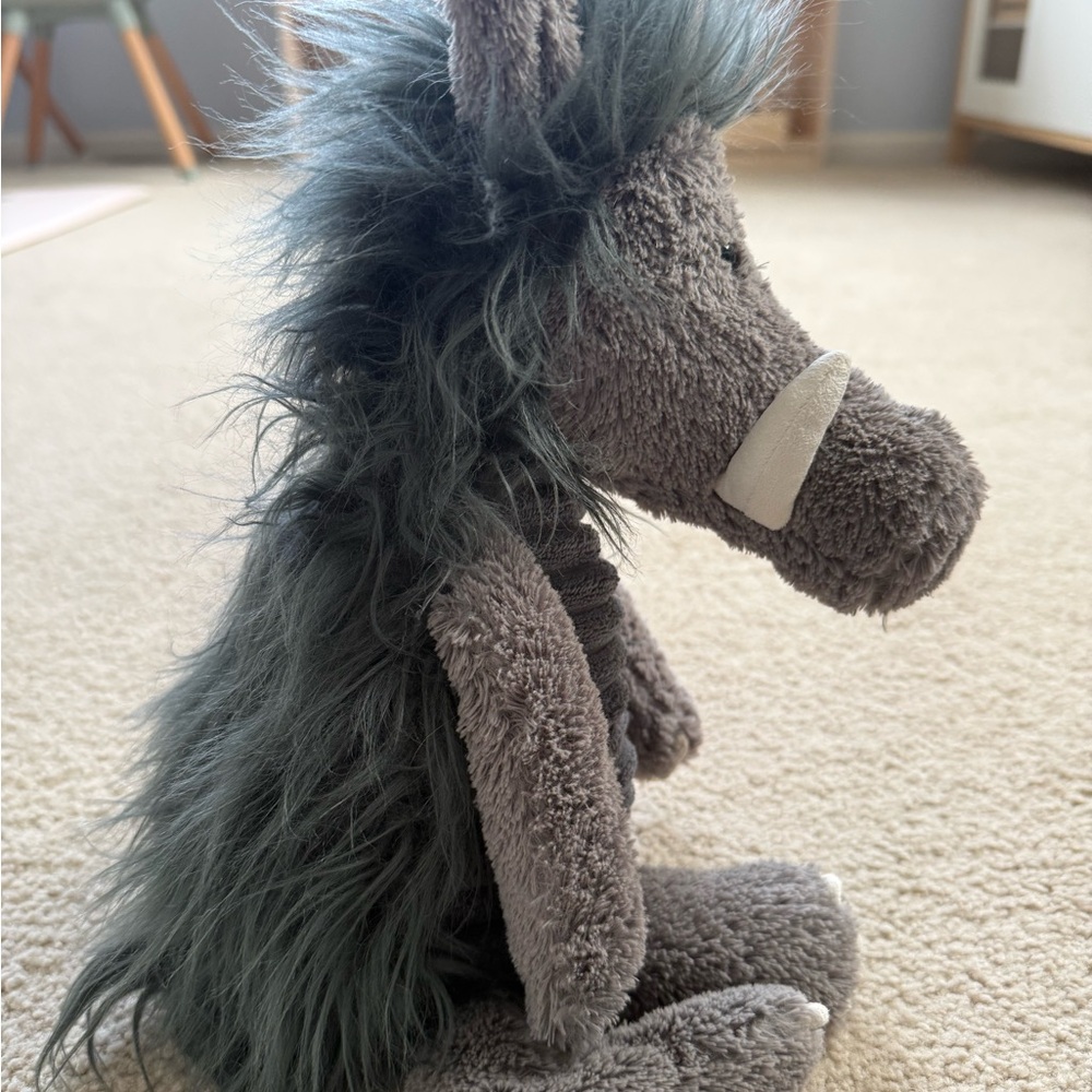 Jellycat Snagglebaggle Walter Warthog Retired Rare Gray Plush Stuffed Animal - Picture 2 of 6